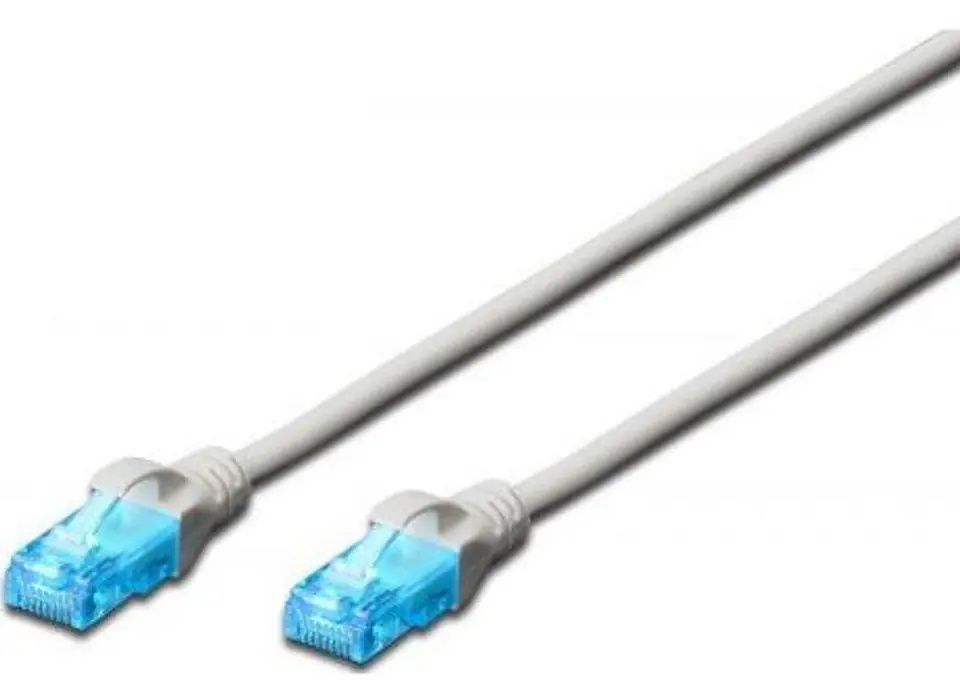 ⁨DIGITUS Cat5e U/UTP 0.5 m Szary 0.5 Patchcord⁩ w sklepie Wasserman.eu