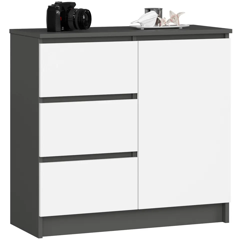 KOMODA K80 JERRY 1D 3SZ PK GRAFIT SZARY / BIAŁA w sklepie Wasserman.eu