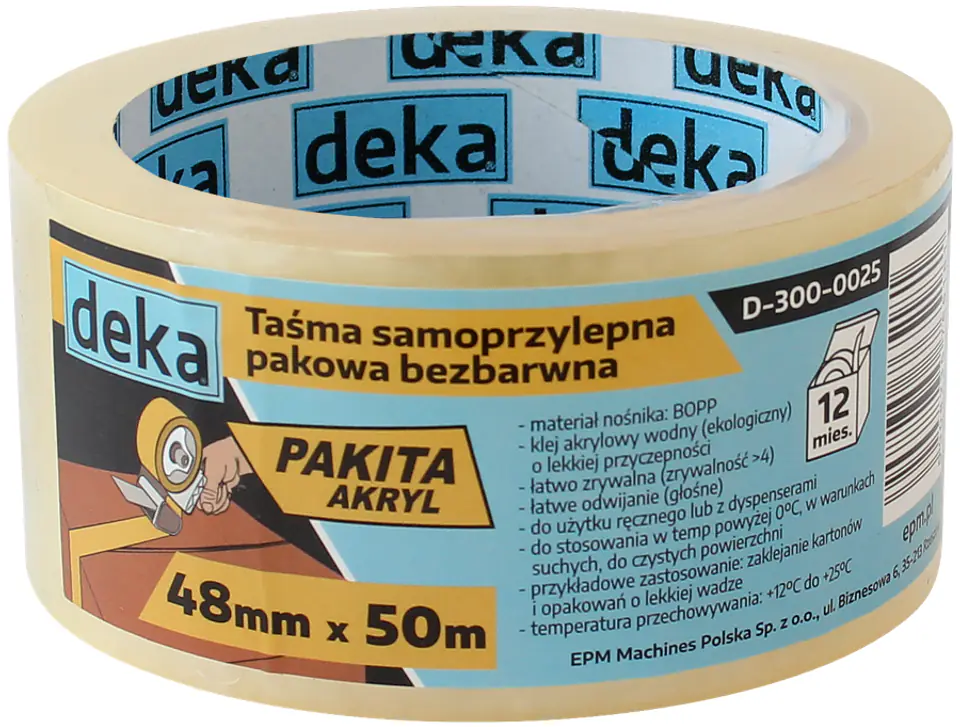 ⁨TAŚMA PAKOWA BEZBARWNA 48MM*50M⁩ w sklepie Wasserman.eu