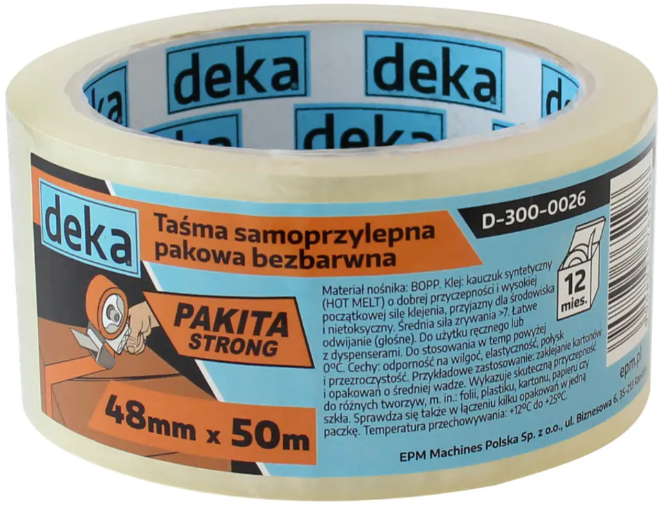 ⁨TAŚMA PAKOWA BEZBARWNA STRONG 48MM*50M⁩ w sklepie Wasserman.eu