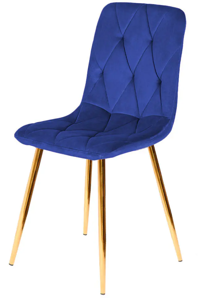 ⁨Krzesło tapicerowane BORGO VELVET BLUE GOLD⁩ w sklepie Wasserman.eu