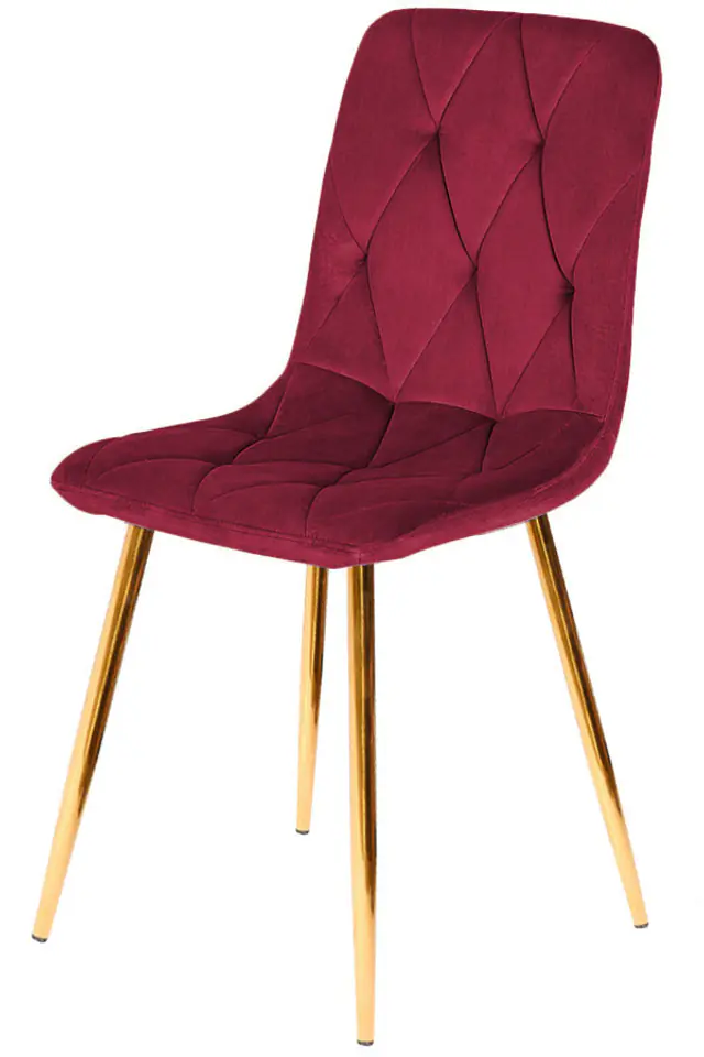 ⁨Krzesło tapicerowane BORGO VELVET BURGUNDY GOLD⁩ w sklepie Wasserman.eu
