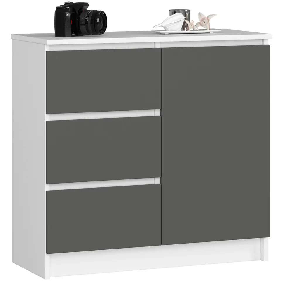 KOMODA K80 JERRY 1D 3SZ PK BIAŁA / GRAFIT SZARY w sklepie Wasserman.eu