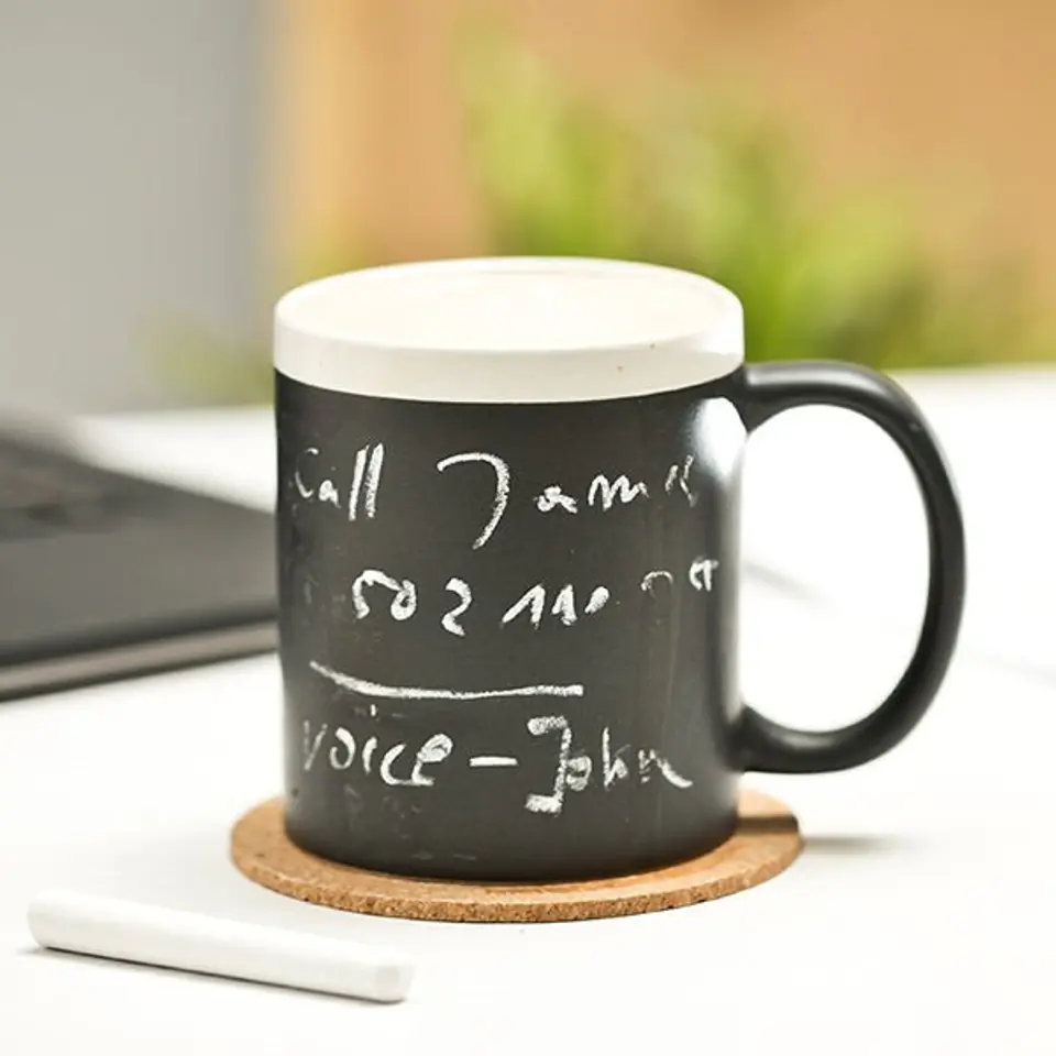 ⁨Mug Blackboard with chalk⁩ at Wasserman.eu