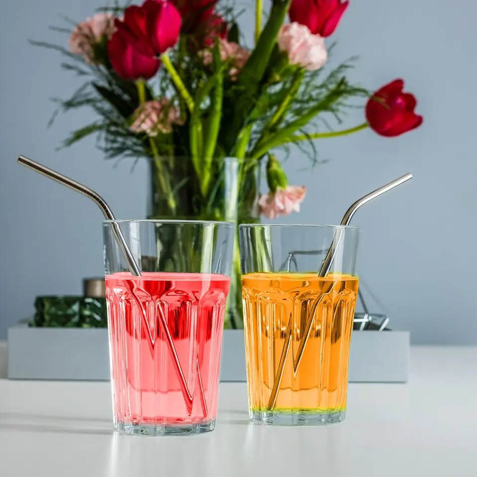 ⁨Steel straws (2 pieces + cleaner)⁩ at Wasserman.eu