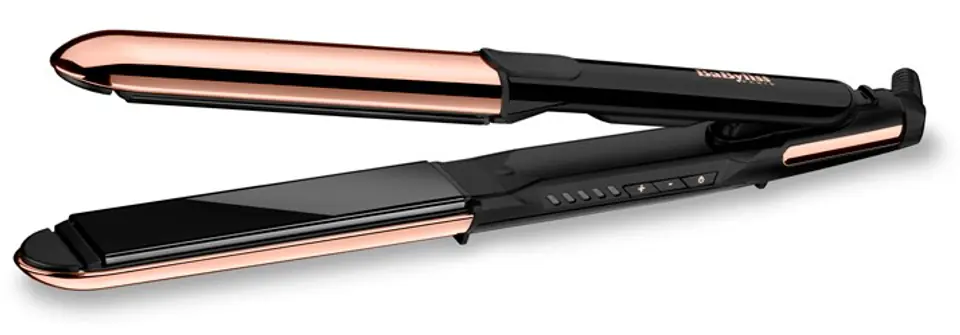 ⁨BaByliss Straight & Curl Brilliance Curling iron Warm Black, Rose 3 m⁩ at Wasserman.eu