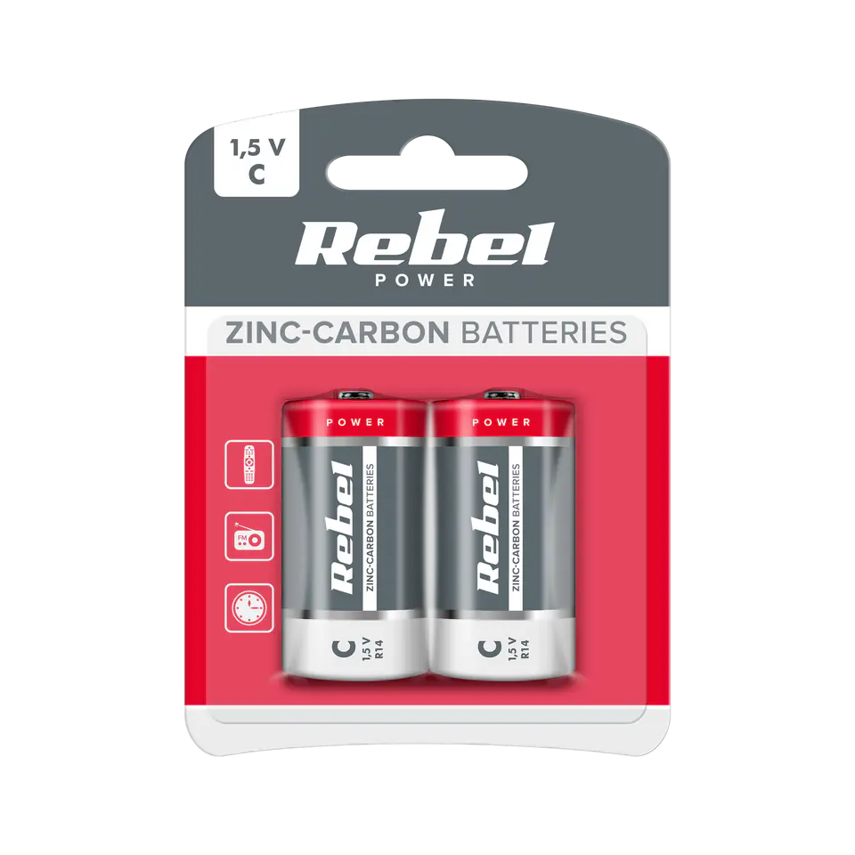 ⁨Baterie REBEL GREENCELL R14 2szt/bl⁩ w sklepie Wasserman.eu