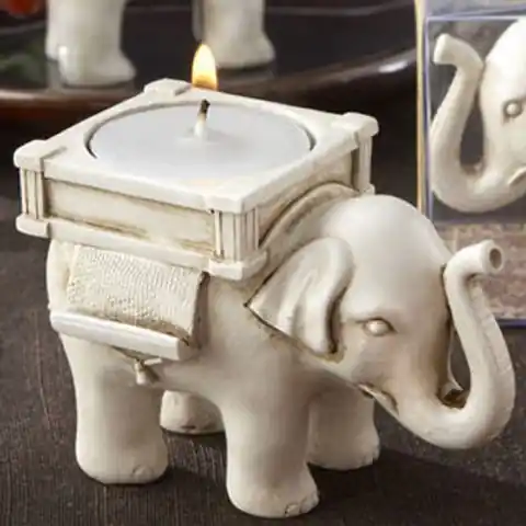 ⁨Elephant candlestick - for luck⁩ at Wasserman.eu