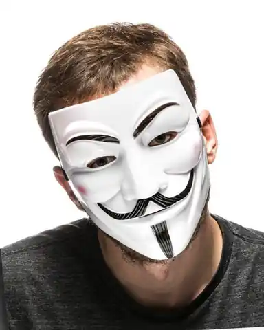 ⁨Maska V jak Vendetta - Anonymous, Guy Fawkes - BIAŁA⁩ w sklepie Wasserman.eu