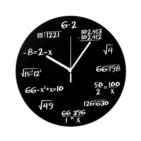 ⁨Maths clock classic black⁩ at Wasserman.eu