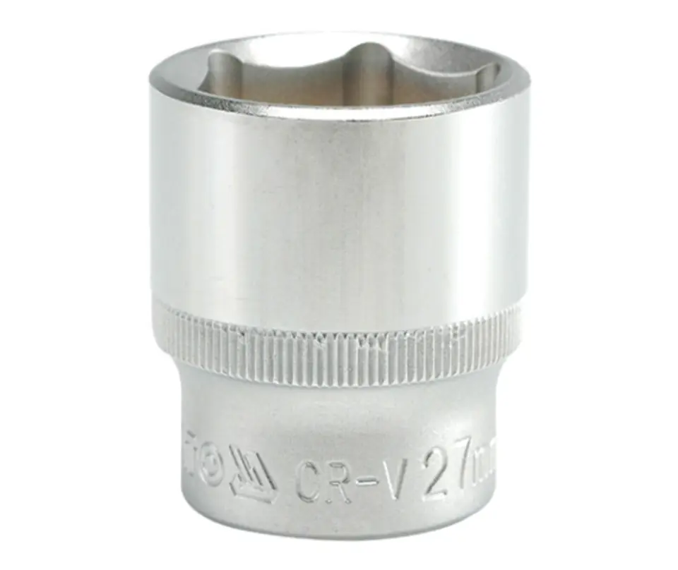 ⁨NASADKA KRÓTKA 6-KĄTNA CHROMOWANA 1/2'' 27MM⁩ w sklepie Wasserman.eu