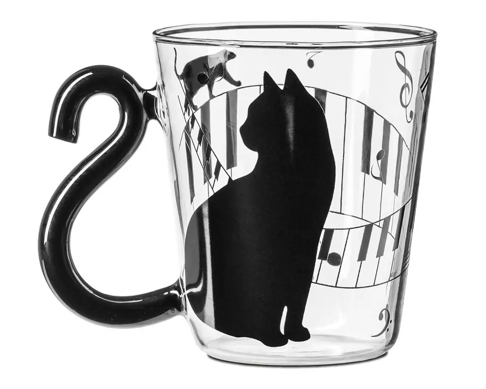 ⁨Cat's glass with tail⁩ at Wasserman.eu