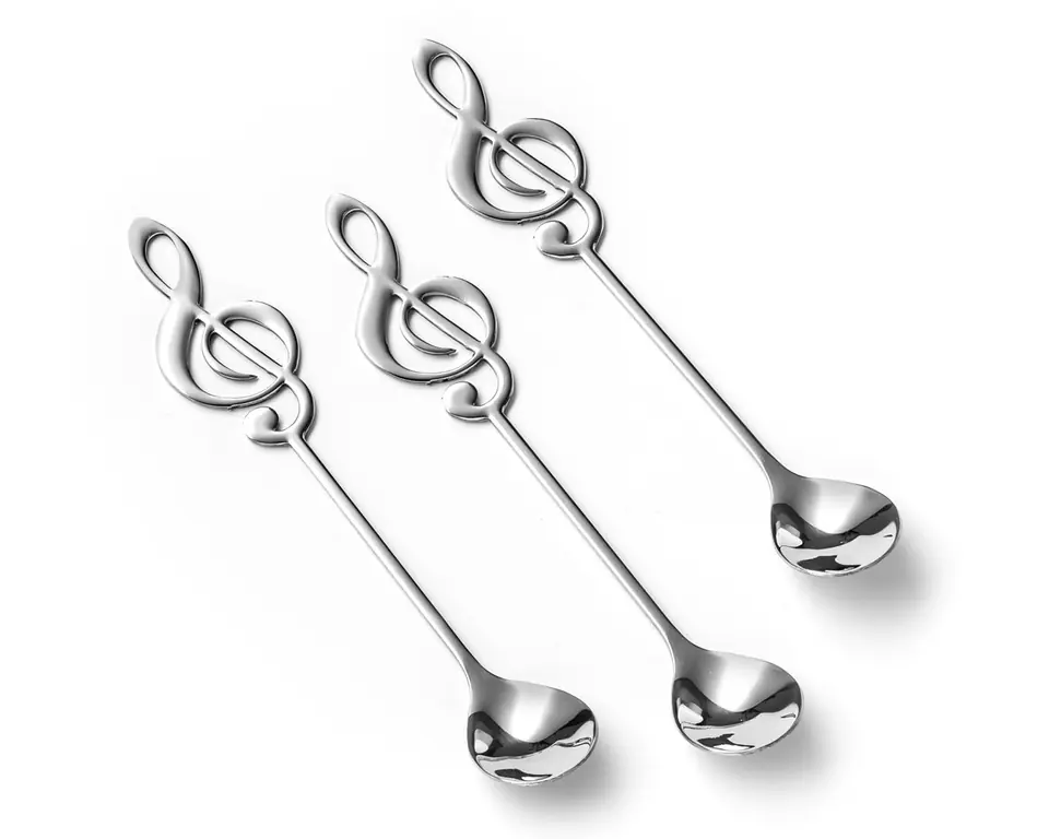 ⁨Musical spoons treble clef 3 pcs. -Silver⁩ at Wasserman.eu