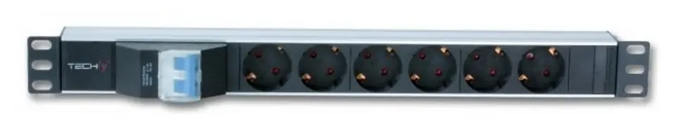 ⁨Power Strip Rack 19 inches 1U 250V/16A 6xSCHUKO, 3m⁩ at Wasserman.eu