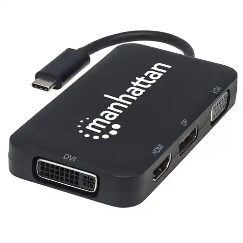 ⁨Adapter MANHATTAN 152600 USB-C na HDMI/DP/DVI/VGA⁩ w sklepie Wasserman.eu