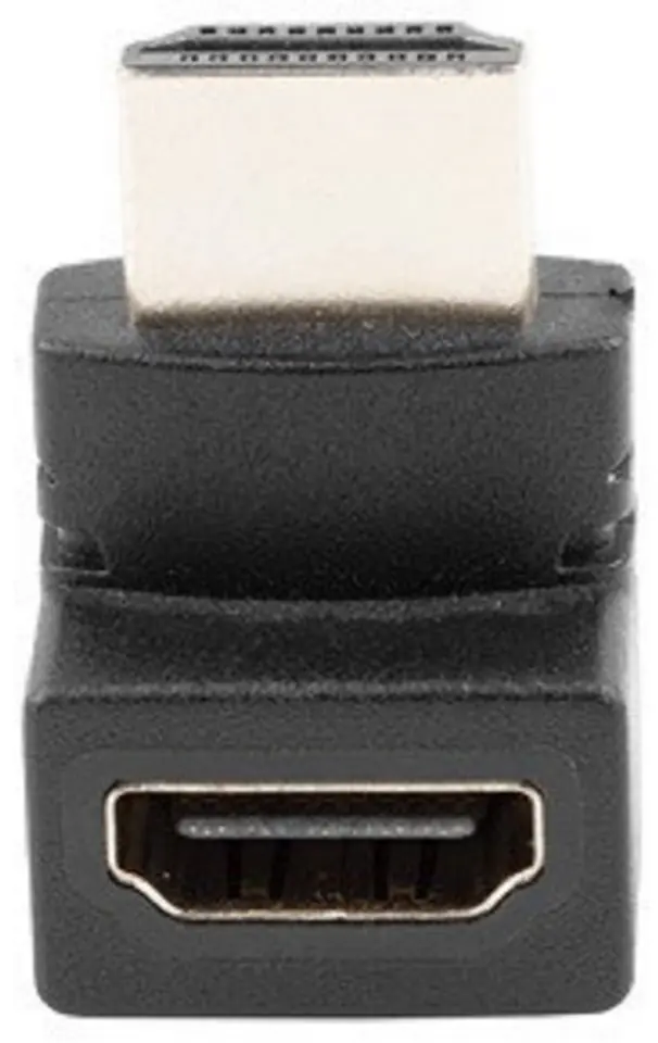 ⁨Adapter HDMI(M)-HDMI(F) Katowy gorny czarny⁩ at Wasserman.eu