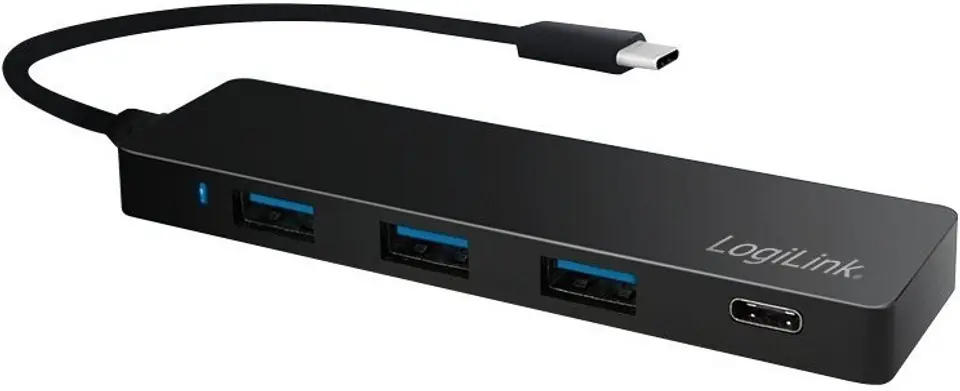 ⁨Hub USB-C 3.1 4-porty ultra slim, czarny⁩ w sklepie Wasserman.eu