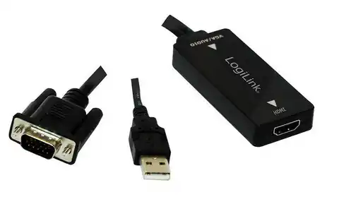 ⁨Adapter LOGILINK HDMI - VGA + Audio HDMI (wyjście) - VGA (wejście) + Audio CV0060⁩ w sklepie Wasserman.eu