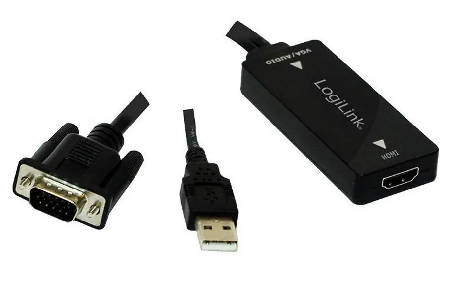 ⁨Adapter LOGILINK HDMI - VGA + Audio HDMI (wyjście) - VGA (wejście) + Audio CV0060⁩ w sklepie Wasserman.eu