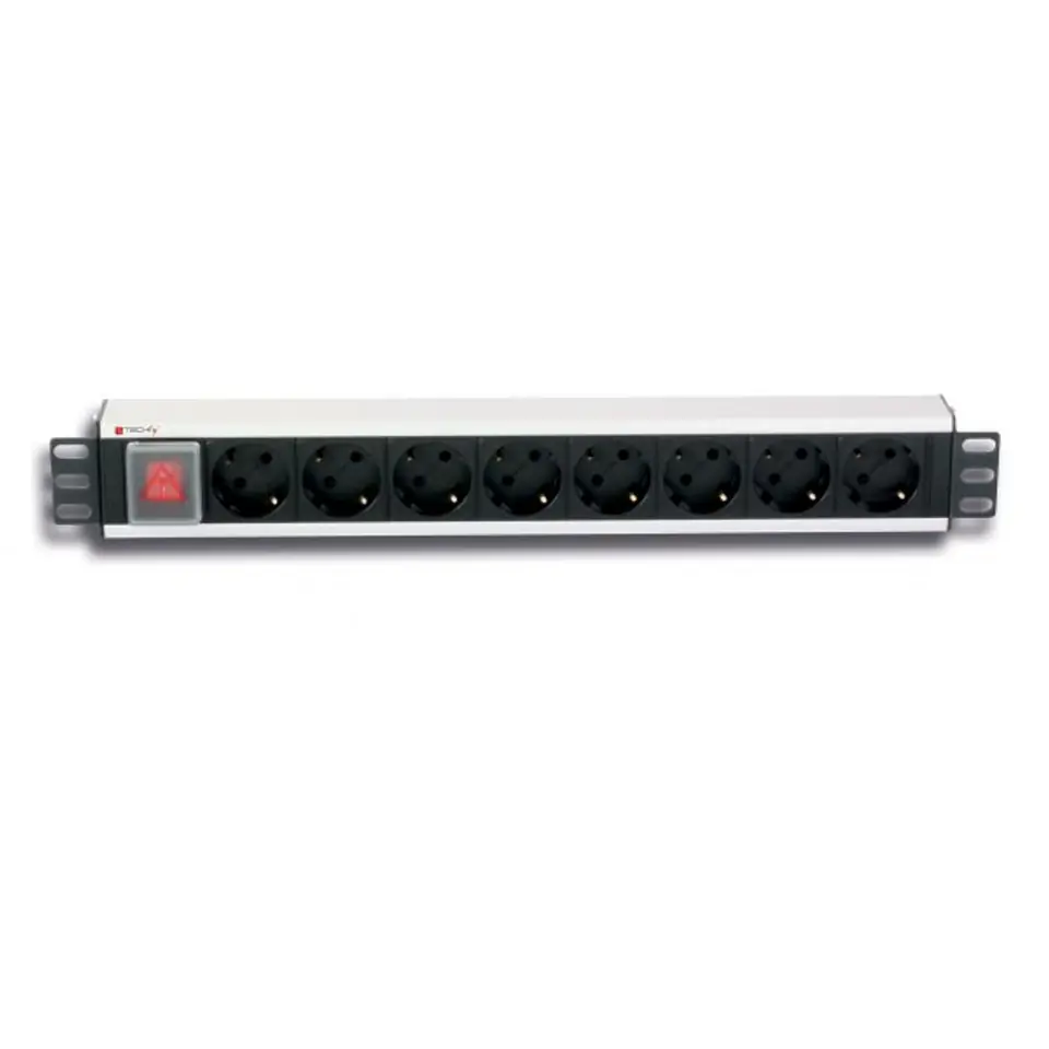 ⁨Power strip rack 19inches 1,5U 250V/16A 8x Schuko 3m switch⁩ at Wasserman.eu