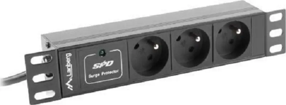Power strip LANBERG PDU-03E-0200-BK at Wasserman.eu