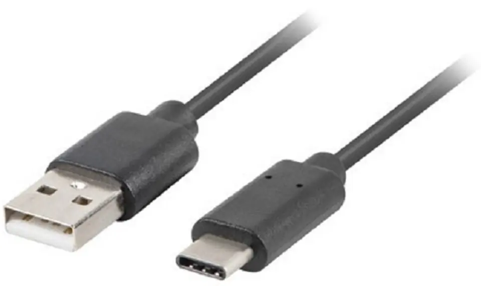 ⁨Lanberg CA-USBO-20CU-0005-BK USB cable 0.5 m USB 2.0 USB C USB A Black⁩ at Wasserman.eu