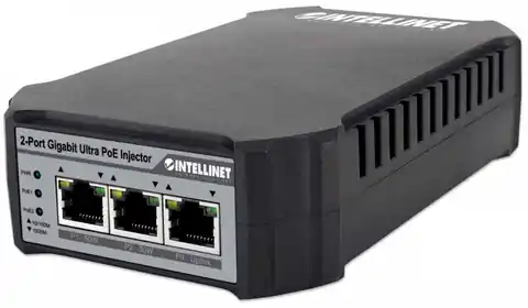 ⁨INTELLINET 561488 Intellinet Adapter 802.3at/af Ultra PoE Power Supply, 2 RJ45 Gigabit ports, 30W/50W⁩ at Wasserman.eu