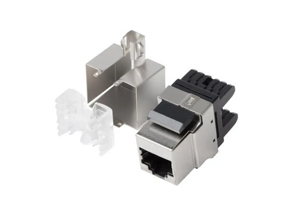 ⁨Keystone module RJ45 socket - LSA FTP Cat.6 180 degrees for mounting box⁩ at Wasserman.eu