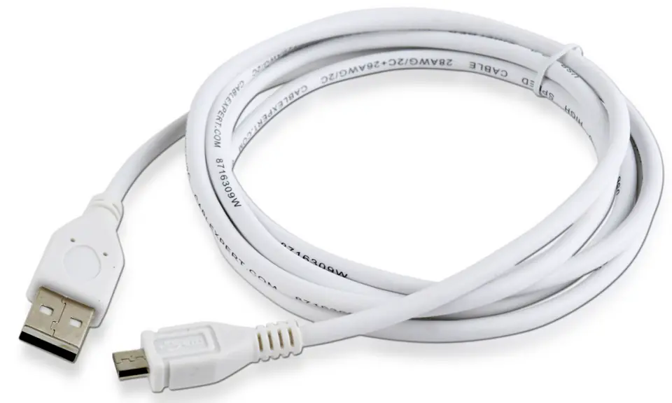 ⁨Cable micro USB 2.0 1.8m white⁩ at Wasserman.eu