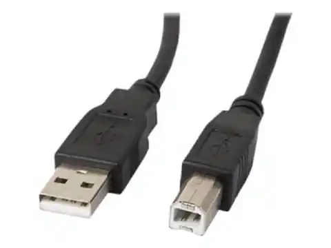 ⁨Lanberg CA-USBA-10CC-0005-BK USB cable 0,5 m 2.0 USB B Black⁩ at Wasserman.eu