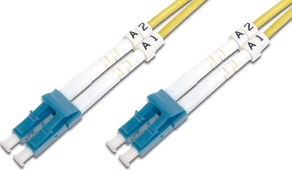 ⁨Fo Singlemode Patch Cord 09/125 OS2 LC-LC duplex 3m Yellow⁩ at Wasserman.eu