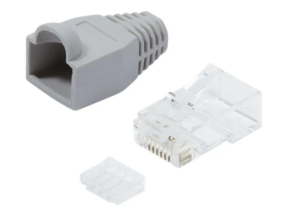 ⁨Plug connector CAT.6 100 pcs RJ45 unshielded gray⁩ at Wasserman.eu