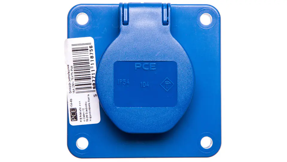 ⁨Panel Mount socket 10/16A 2P+Z 230V blue IP44 104-8b⁩ at Wasserman.eu