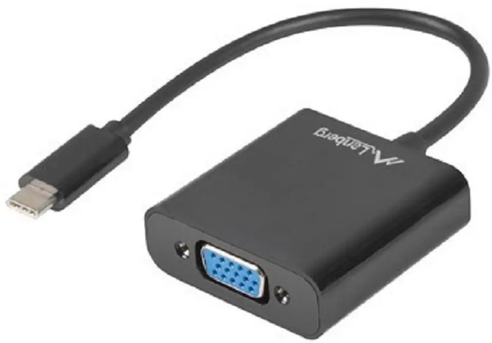 ⁨Lanberg Adapter AD-UC-VG-01 (USB Type-C M - D-Sub (VGA) F; 0.15m; black)⁩ at Wasserman.eu