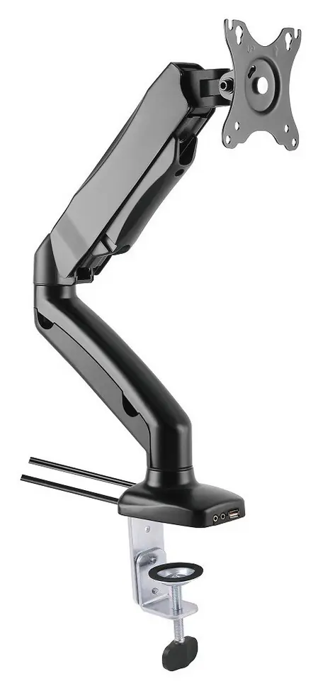 ⁨LED/LCD Desk Arm 13-27 inch 6kg with Gas Spring, Audio/USB⁩ at Wasserman.eu