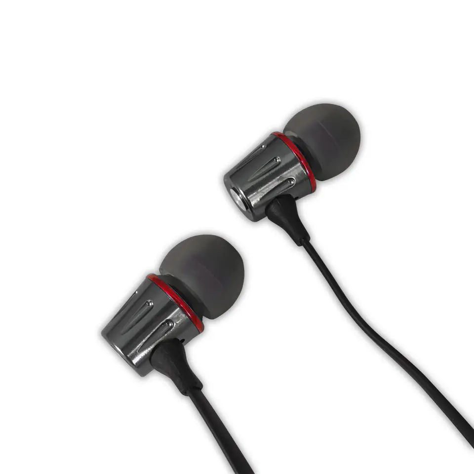 ⁨EH203KR Esperanza in-ear headphones metal with microphone eh203 graphite-red⁩ at Wasserman.eu