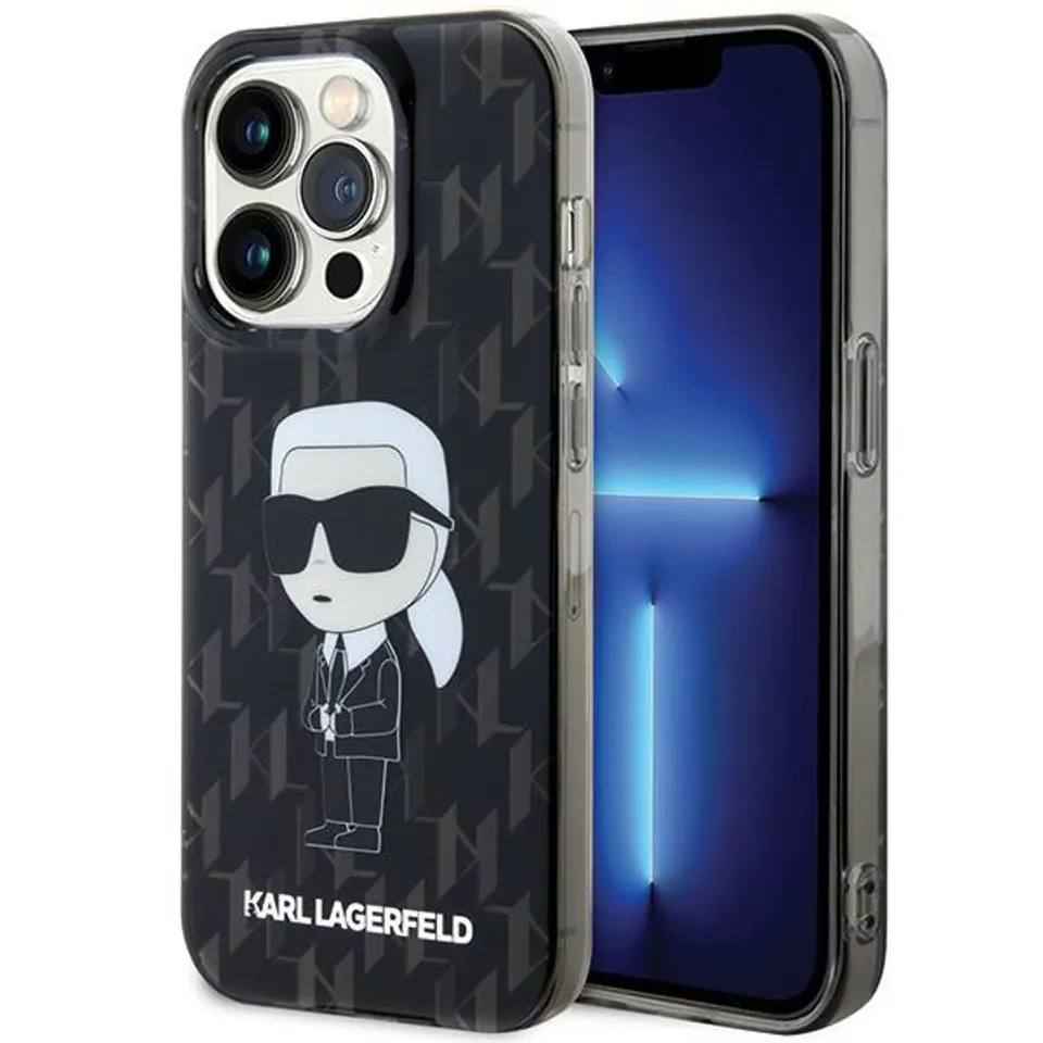 ⁨Karl Lagerfeld KLHCP15LHNKMKLK iPhone 15 Pro 6.1" czarny/black hardcase Monogram Ikonik⁩ w sklepie Wasserman.eu