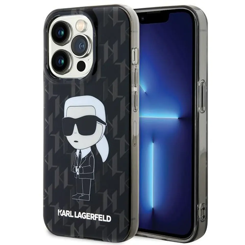 ⁨Karl Lagerfeld KLHCP15XHNKMKLK iPhone 15 Pro Max 6.7" czarny/black hardcase Monogram Ikonik⁩ w sklepie Wasserman.eu