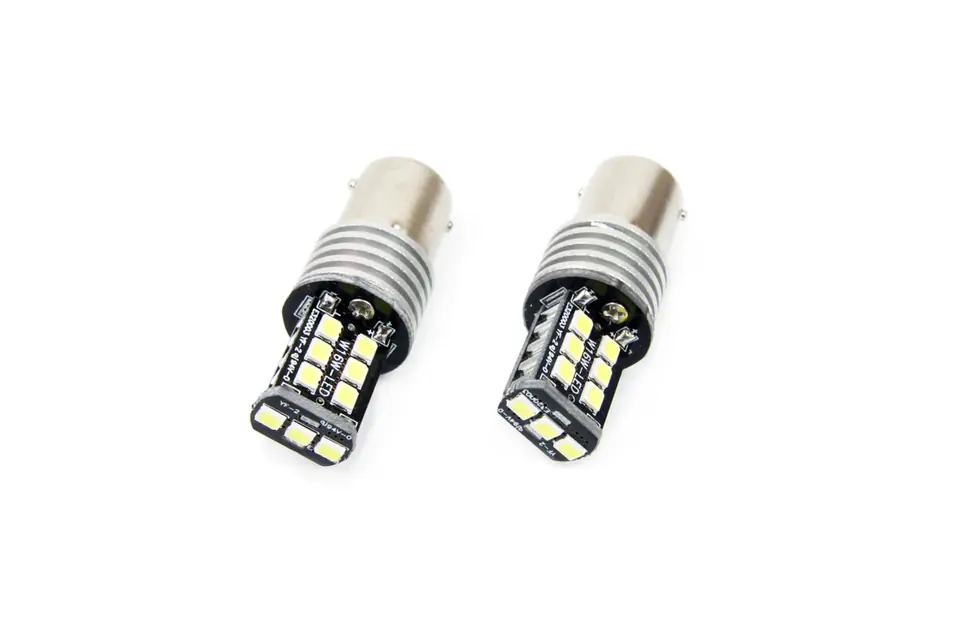 ⁨01293 Led Canbus 15SMD 2835 7,5W 1156 (P21W) White 12V/24V 2 sztuki⁩ w sklepie Wasserman.eu