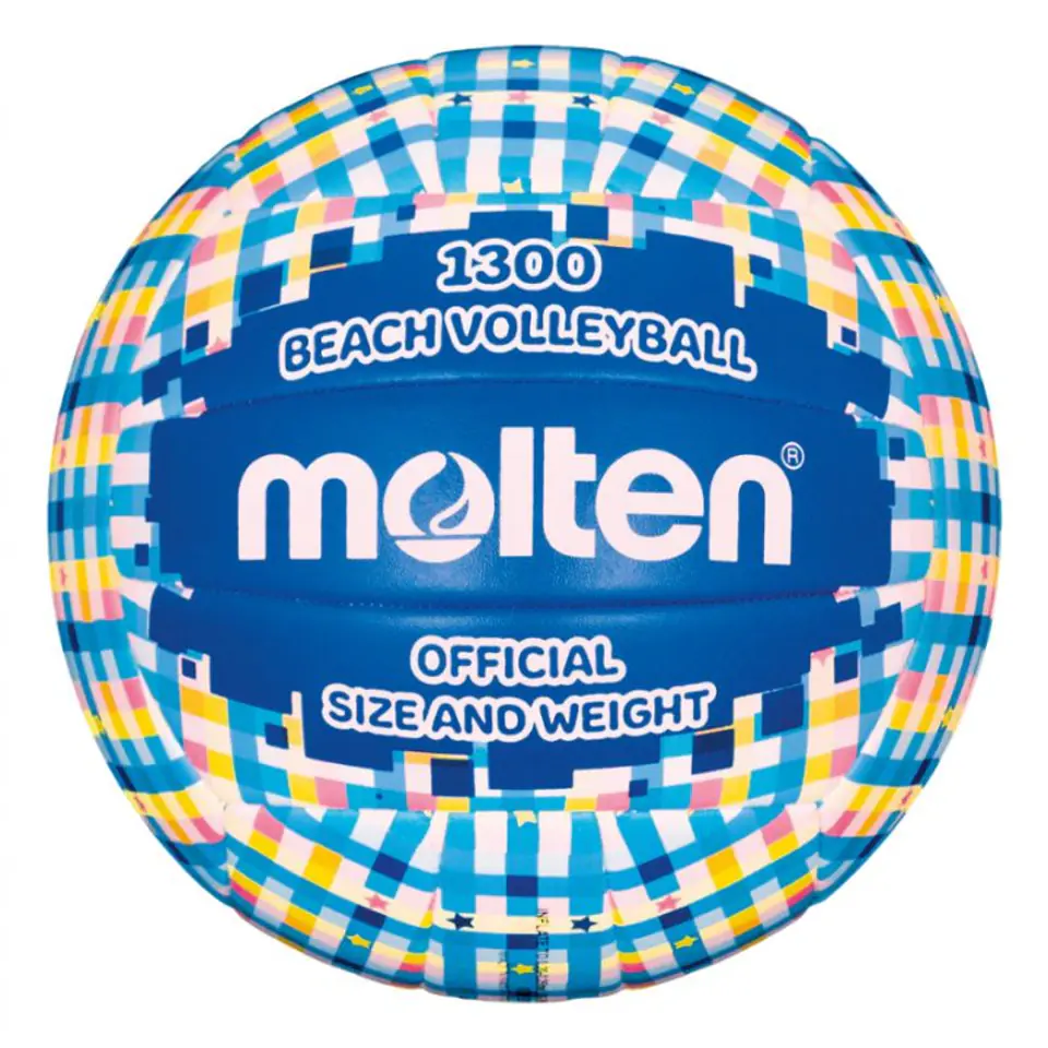 ⁨Piłka siatkowa Molten Beach 1300 plażowa (kolor Niebieski)⁩ w sklepie Wasserman.eu
