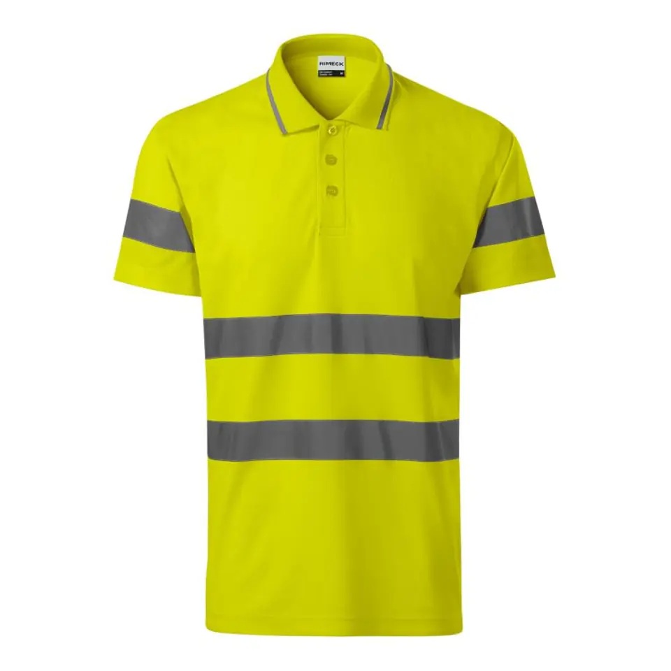 ⁨Koszulka polo Rimeck HV Runway M (kolor Żółty, rozmiar L)⁩ w sklepie Wasserman.eu