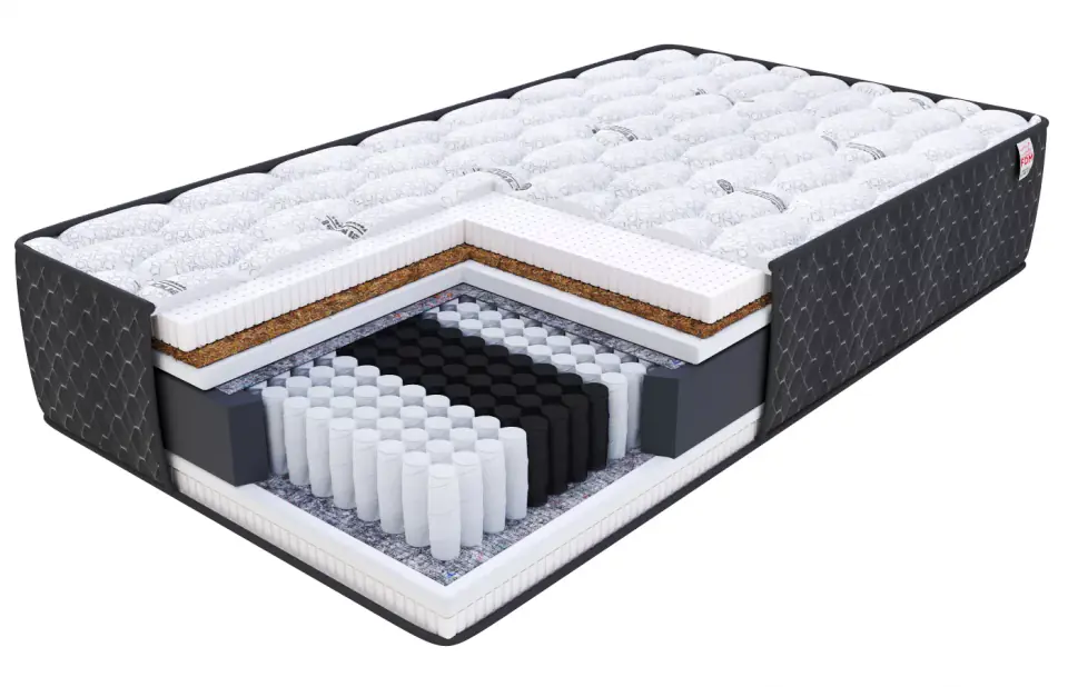 ⁨Materac multipocketowy BRAVO kokos, lateks - 200 x 200 - H4 twardy / H3 średnio twardy - 30 cm⁩ w sklepie Wasserman.eu