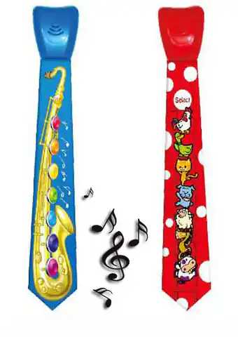 ⁨Edukacyjny Grający Krawat dla dziecka - Saksofon, Zwierzęta⁩ w sklepie Wasserman.eu