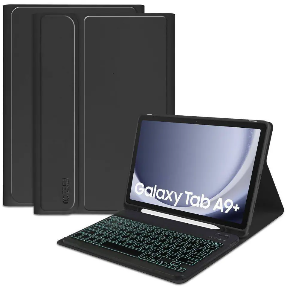 ⁨Etui SAMSUNG GALAXY TAB A9+ 11.0 Tech-Protect SC Pen + Keyboard czarne⁩ w sklepie Wasserman.eu