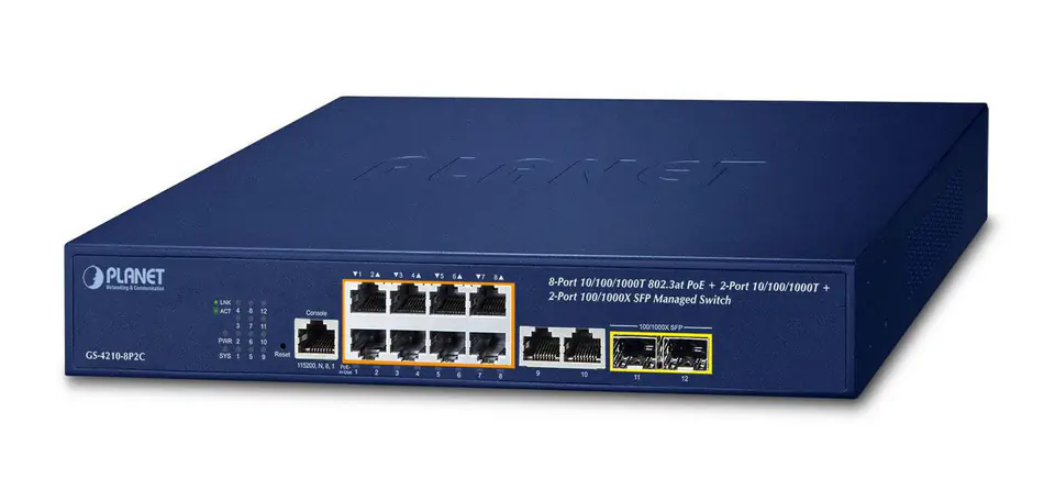 ⁨Planet IPv4/IPv6, 8-Port Managed⁩ w sklepie Wasserman.eu
