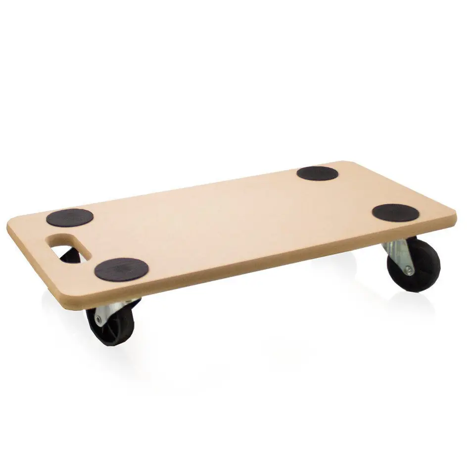 ⁨Wózek transportowy do 200kg płyta mdf 58x28,5cm do przewożenia na kółkach⁩ w sklepie Wasserman.eu