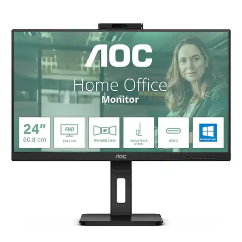 ⁨AOC 24P3CW computer monitor 60.5 cm (23.8") 1920 x 1080 pixels Full HD LED Black⁩ at Wasserman.eu