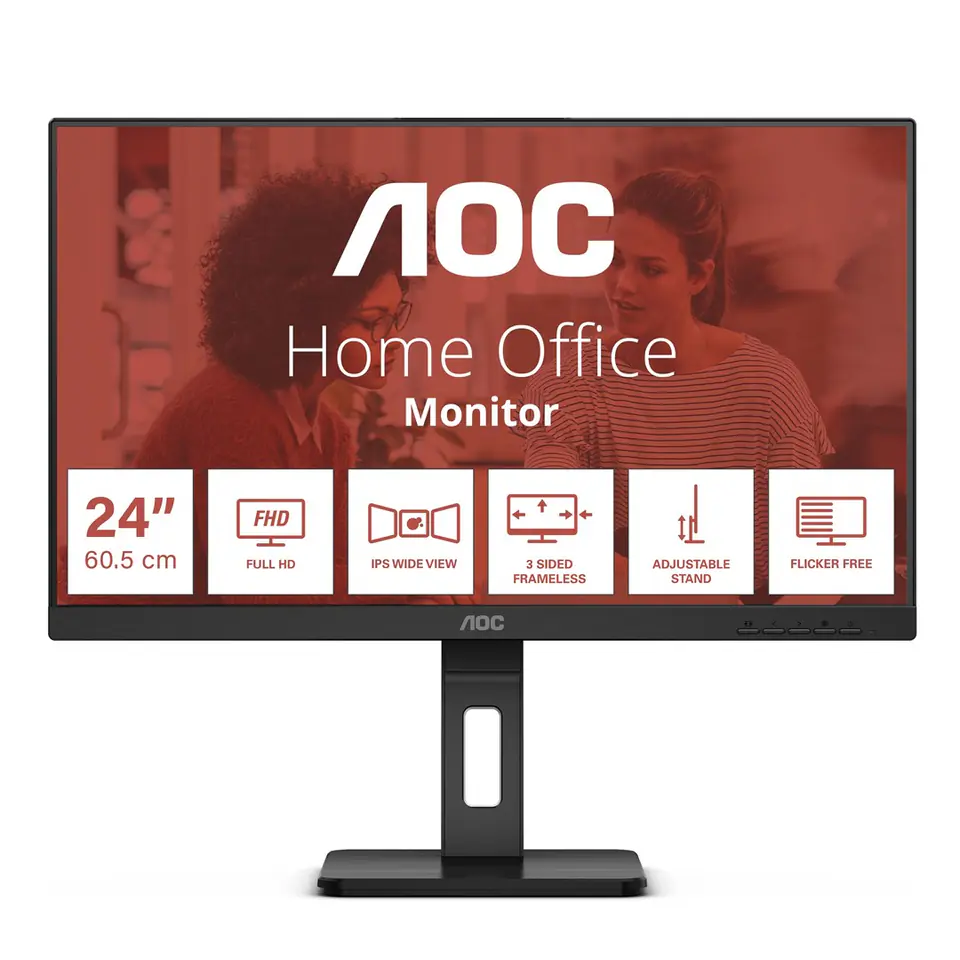 ⁨AOC E3 24E3QAF computer monitor 61 cm (24") 1920 x 1080 pixels Black⁩ at Wasserman.eu