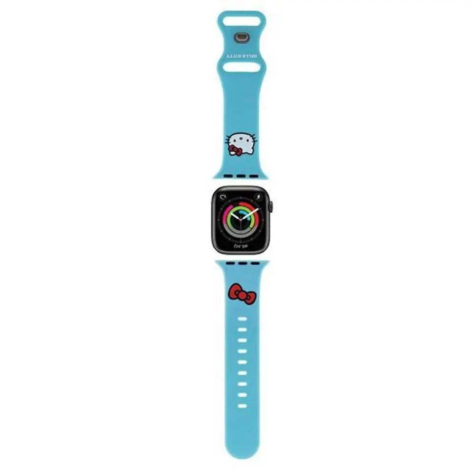 ⁨Hello Kitty Pasek HKAWMSCHBLB Apple Watch 38/40/41mm niebieski/blue strap Silicone Kitty Head⁩ w sklepie Wasserman.eu