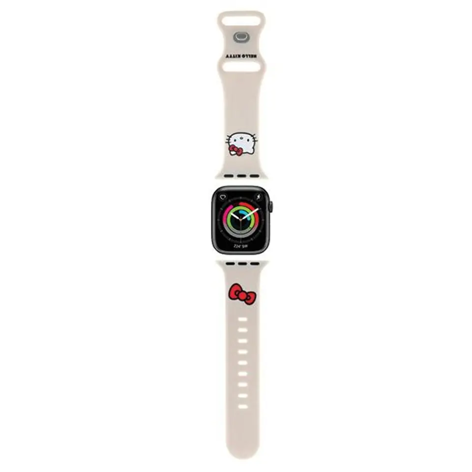 ⁨Hello Kitty Pasek HKAWMSCHBLE Apple Watch 38/40/41mm beżowy/beige strap Silicone Kitty Head⁩ w sklepie Wasserman.eu